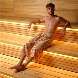 Полотенце для бани "Банька" мужской килт, 75х150 см хлопок,вафельное полотно