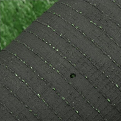 Газон искусственный, для спорта, ворс 50 мм, 2 × 10 м, с дренажными отверстиями, тёмно-зелёный