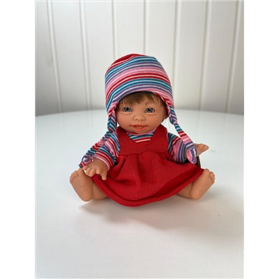 Кукла Джестито "Инфант", 18 см, в красном сарафане, улыбается, арт. 10000U-14