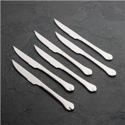 Набор ножей для мяса Доляна «Капля», h=22,5 см, 6 шт, цвет серебряный