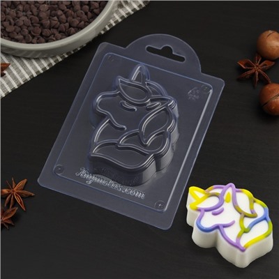 Форма для шоколада и конфет «Силуэт единорга», 9,4×7,2×2,3 см, цвет прозрачный