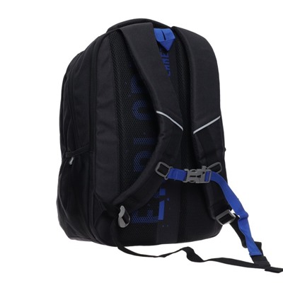 Рюкзак молодёжный Grizzly, 42 х 31 х 22 см, эргономичная спинка, отделение для ноутбука, чёрный