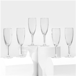 Набор стеклянных бокалов для шампанского «Французский ресторанчик», 170 мл, h=18,5 см, 6 шт