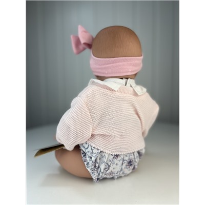 Пупс Дженни, в вязаной розовой кофте, повязке и носках, с одеялом, 47 см, арт. 46403