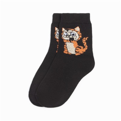 Носки детские KAFTAN «Тигр», размер 14-16 см, цвет чёрный
