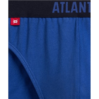 Мужские трусы слипы спорт Atlantic, набор 3 шт., хлопок, темно-синие + голубые, 3MP-158