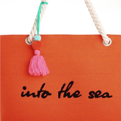 Сумка пляжная "Into the sea", 50х34,5х14 см, оранжевый цвет