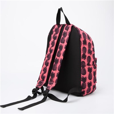 Рюкзак, отдел на молнии, наружный карман, цвет розовый, «Ананас»