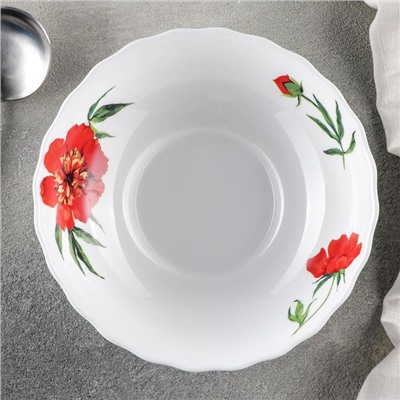 Тарелка суповая Доляна «Бархатная роза», 600 мл, d=17,5, стеклокерамика