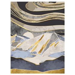 Картина по номерам на холсте ТРИ СОВЫ "Горы", 30*40, с поталью, акриловыми красками и кистями