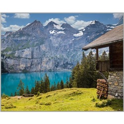 Алмазная мозаика «Альпийский рай» 40 × 50 см, 40 цв. + наклейка