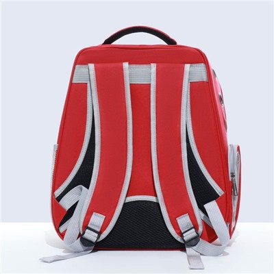Рюкзак для переноски "Котик", прозрачный, 32 х 28 х 42 см, красный