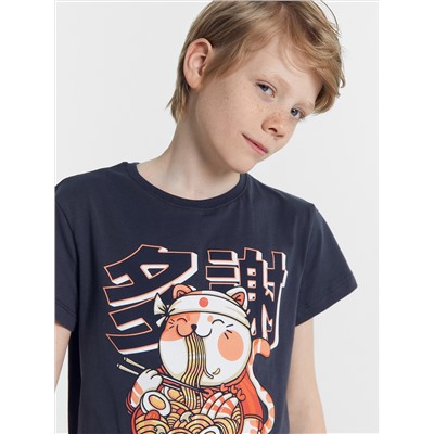Комплект для мальчиков (футболка, шорты) в сером цвете