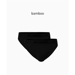 Мужские трусы слипы спорт Atlantic, набор 2 шт., бамбук, черные, Basic 2BMP-016