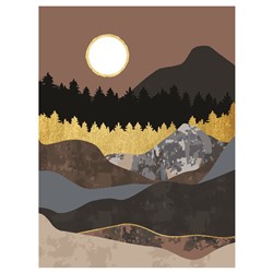 Картина по номерам на холсте ТРИ СОВЫ "Золото гор", 30*40, с поталью, акриловыми красками и кистями