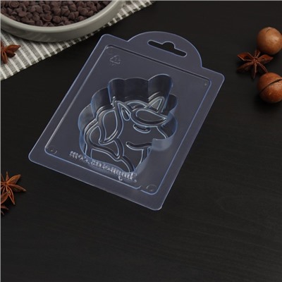 Форма для шоколада и конфет «Силуэт единорга», 9,4×7,2×2,3 см, цвет прозрачный