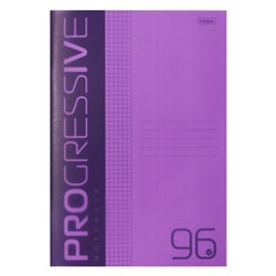 Тетрадь A4, 96 листов в клетку, PROGRESSIVE, пластиковая обложка, блок 65 г/м2, фиолетовая