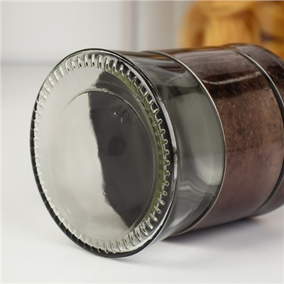 Набор банок стеклянных для сыпучих продуктов «Богема», 3 предмета: 350/550/800 мл, цвет коричневый