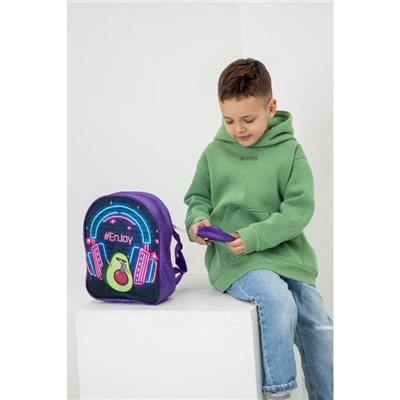 Рюкзак детский «Авокадо», 27х5х30, отд на молнии, фиолетовый, с кошельком