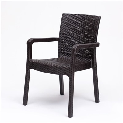 Кресло садовое "Ротанг" 57 х 57 х 87 см, темно-коричневый