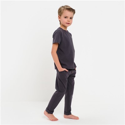 Пижама для мальчика (футболка, брюки) MINAKU цвет графит, рост 110
