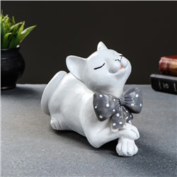 Фигура "Кот с бантом" белый, 13х21см