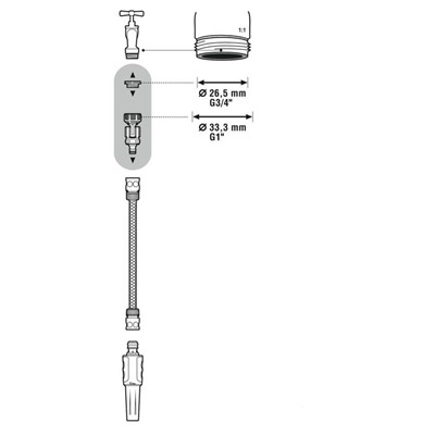 Штуцер, внутренняя резьба, шарнирный, 3/4" (19 мм) — 1" (25 мм), пластик, GARDENA
