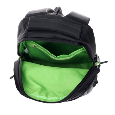 Рюкзак молодёжный Grizzly, 47 х 32 х 17 см, эргономичная спинка, чёрный, зелёный