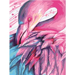 Картина по номерам на картоне ТРИ СОВЫ "Сказочный фламинго", 30*40, с акриловыми красками и кистями