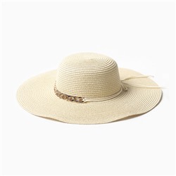 Шляпа женская MINAKU, цвет молочный, р-р 58