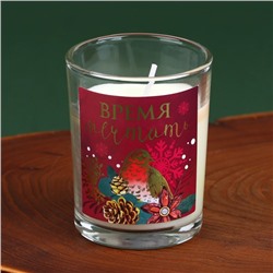 Новогодняя свеча в стакане «Зимняя», МИКС, 6,2 х 5 см