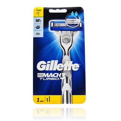 Gillette станок Mach 3 Turbo (Станок + 2 кассеты)