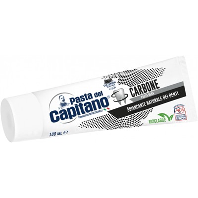Pasta del Capitano Зубная паста Whitener Teeth With Charcoal / Отбеливающая с древесным углем 75 мл