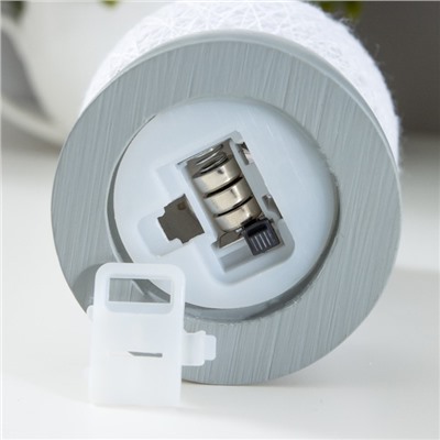 Ночник "Мишка" LED от батареек серый 6х6х10 см