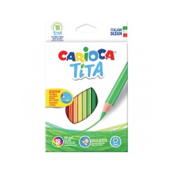 Карандаши цветные пластиковые Carioca "Tita", 18цв., заточен., картон, европодвес
