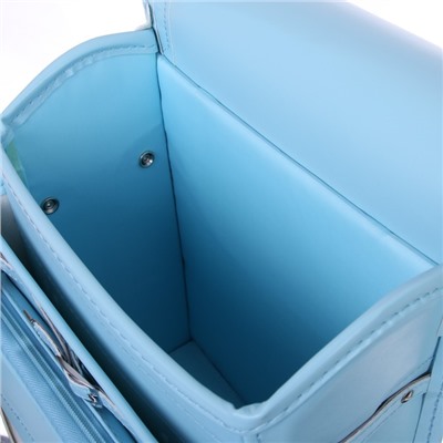 Ранец с клапаном, аналог Randoseru, 35 х 24 х 18 см, экокожа, нежго-голубой, в подарочной коробке