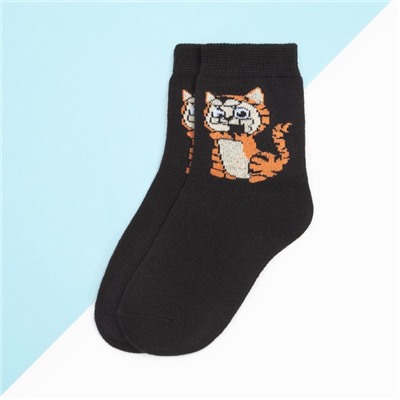 Носки детские KAFTAN «Тигр», размер 14-16 см, цвет чёрный
