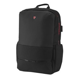 Рюкзак, отдел на молнии, с USB, крепление на чемодан, цвет чёрный