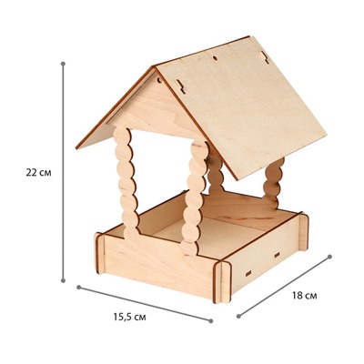 Kopмушка для птиц «Домик с брёвнами», 23,5 × 18,5 × 22,5 см