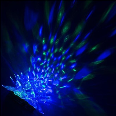 Световой прибор «Хрустальный цветок» 12.5 см, Е27, свечение RGB