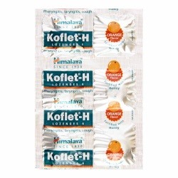 HIMALAYA Koflet-H Orange with Honey Леденцы Кофлет с апельсиновым вкусом и медом для облегч.симптомов при респират.заболев. 6шт