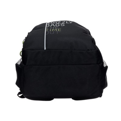 Рюкзак молодёжный Grizzly, 45 х 32 х 23 см, эргономичная спинка, чёрный, салатовый
