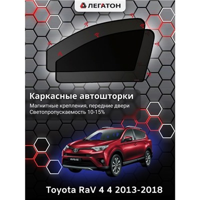 Каркасные автошторки Toyota RАV 4, 2013-2018, передние (магнит), Leg0657