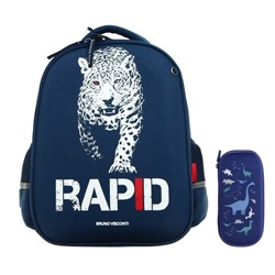 Рюкзак каркасный Bruno Visconti "Rapid. Леопард", 38 х 30 х 20 см, пенал в подарок