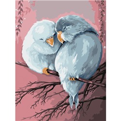 Картина по номерам на холсте ТРИ СОВЫ "Милая пара", 30*40, с акриловыми красками и кистями