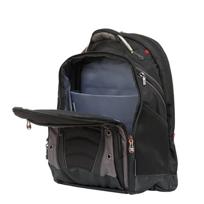 Рюкзак молодёжный Wenger, 46 х 36 х 26 см, 26л, отделение для планшета, чёрный, серый