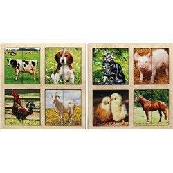 Картинки-половинки "Домашние животные" (2 планшета)
