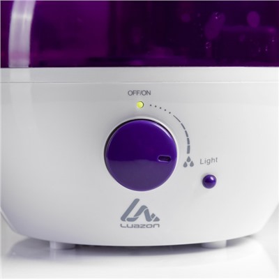 Увлажнитель воздуха Luazon LHU-02, "Новогодний", ультразвуковой, 2.4 л, 25 Вт, бело-фиолетовый