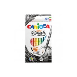 Фломастеры с кистевым пишущим узлом Carioca "Super Brush", 10цв., смываемые, картон, европодвес