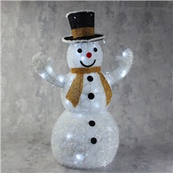 Светодиодная фигура «Снеговик» 60 × 85 × 40 см, металл, текстиль, 220 В, свечение белое